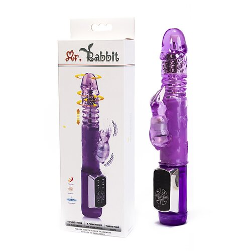 Silikonski vibrator sa rotacijom i vibracijom i klitoralnim dodatkom D00594 Slike