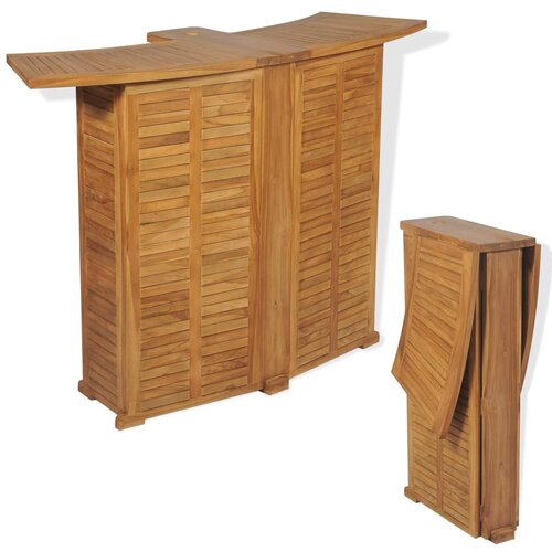 VidaXL Sklopivi barski stol od masivne tikovine 155 x 53 x 105 cm Slike
