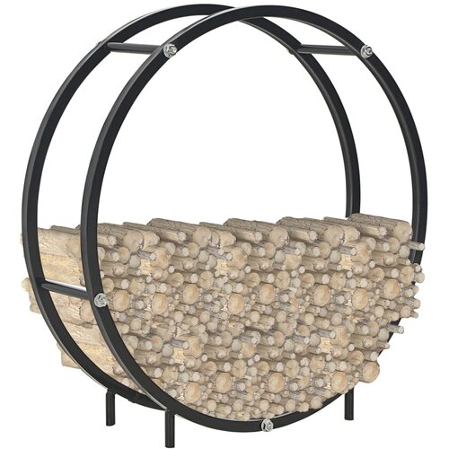 VidaXL stalak za drva za ogrjev crni 70 x 20 x 70 cm čelični Slike