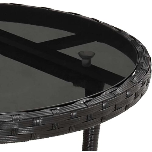 VidaXL 5-dijelni vrtni bistro set od poliratana s jastucima crni Slike