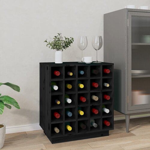 Ormarić za vino crni 55,5x34x61 cm od masivne borovine Cijene