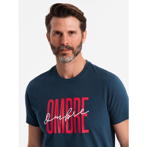 Ombre Men&amp;#039;s cotton T-shirt with delicate embroidery - cream Slike