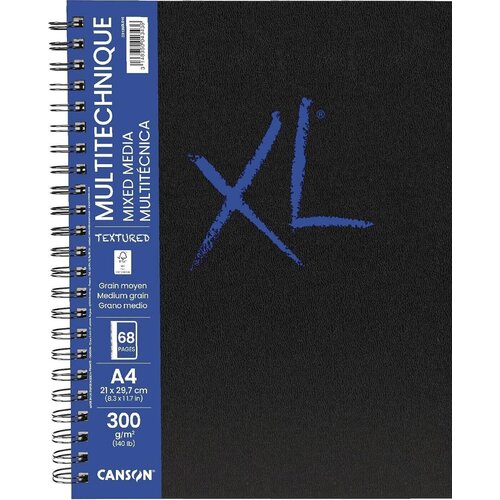 Canson Book Wire Bound Long Side XL Mixed Media Textured A4 300 g Portrait Skicirka Slike