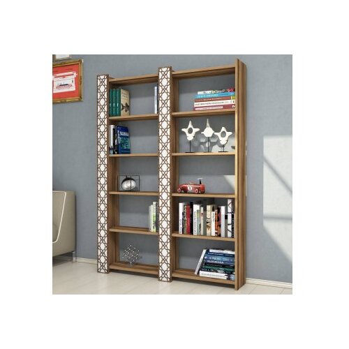 Woody Fashion polica za knjige city 2 walnut white Slike
