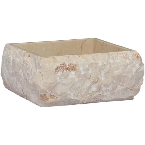 vidaXL Umivalnik krem 30x30x13 cm marmor