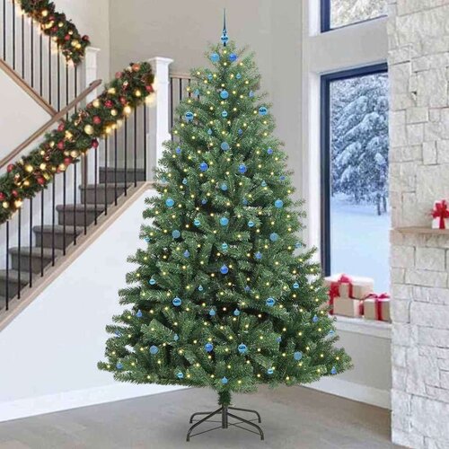 VidaXL Umjetno božićno drvce s nogom Zelena 300 cm PVC i metal Slike