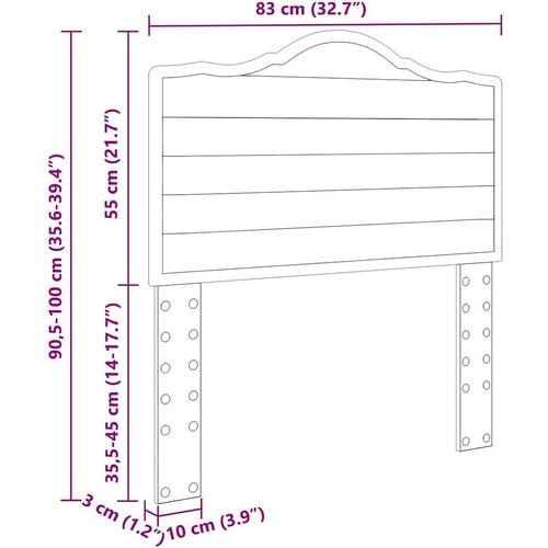  Uzglavlje s uzglavljem Smeđi hrast 80 cm Konstruirano drvo Slike