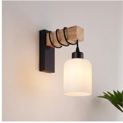 Brilagi Zidna svetiljka WOOD GLASS 1xE27/60W/230V borovina/crna/bela Cene