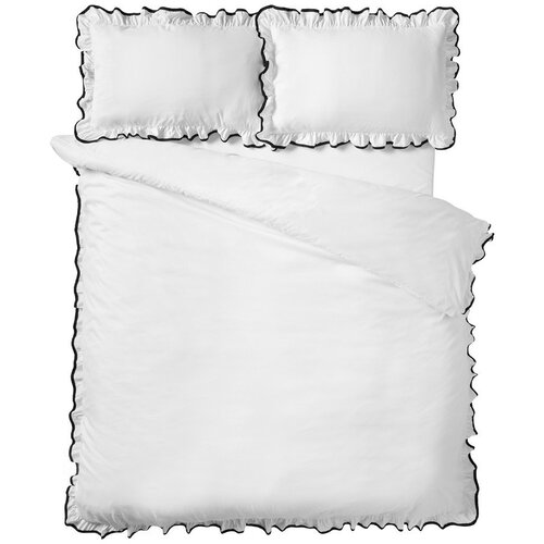 Catherine Lansfield Bijela posteljina za krevet za jednu osobu 135x200 cm So Soft Mono Frill &ndash; Cijene