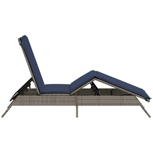  Ležaljka s jastukom, siva, poli ratan Slike