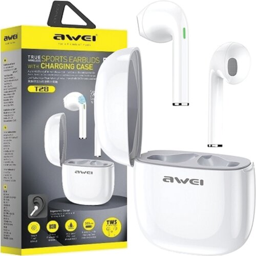 Awei BLUETOOTH 5.0 T28 TWS ETUI STEREO SLUŠALKE ZA PAMETNE TELEFONE BELE, (21968741) Cene