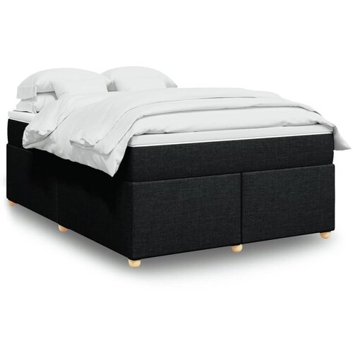 vidaXL Krevet s oprugama i madracem crni 160x200 cm od tkanine Cijene