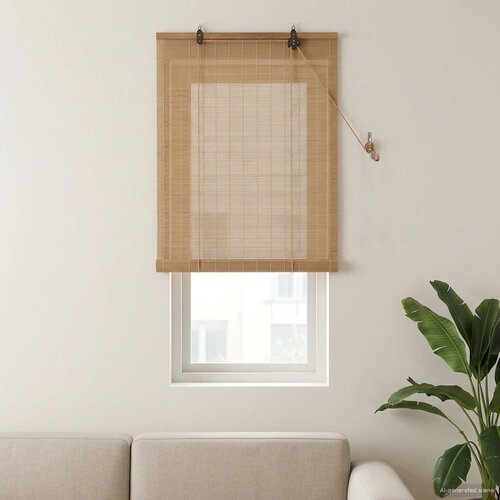 Rolo zavjesa Smeđa 40 x 160 cm Bambus Slike