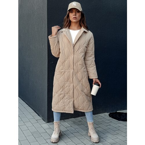 DStreet Women's quilted long coat TRENDIFY beige Cijene