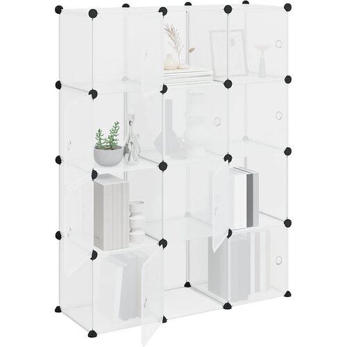 Organizator u obliku kocke za pohranu s 12 kocki i vratima, prozirni PP Slike