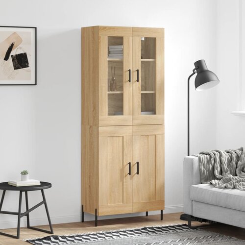 vidaXL Visoka komoda sonoma hrast 69,5x34x180 cm inženirski les Cene