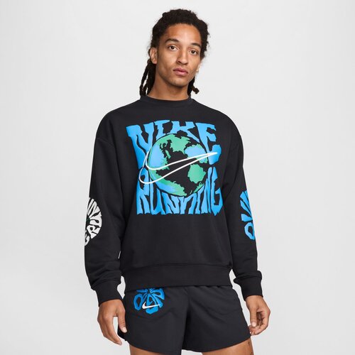 Nike m nk df run energy flc crew, muški duks, crna HF0333 Cene