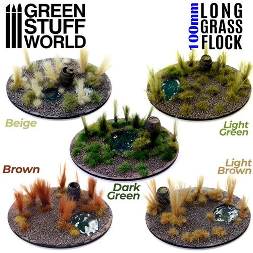 Green Stuff World Long Grass Flock 100mm Dark Green | Duga trava 100mm tamno zelena Slike