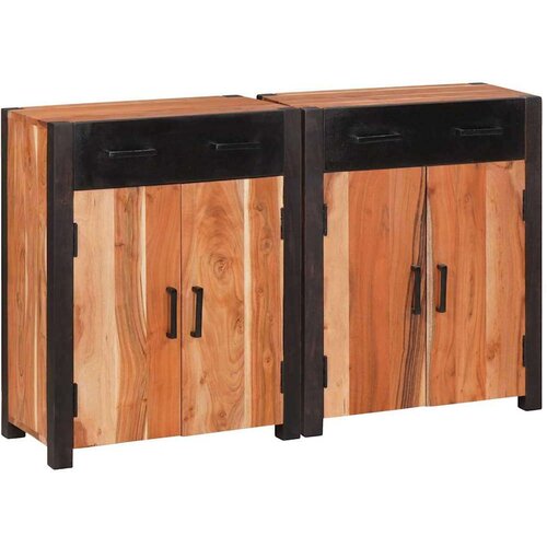 Ormarić Komoda 2 pcs Smeđa 110 x 30 x 75 cm Čvrsto drvo akacije Cijene