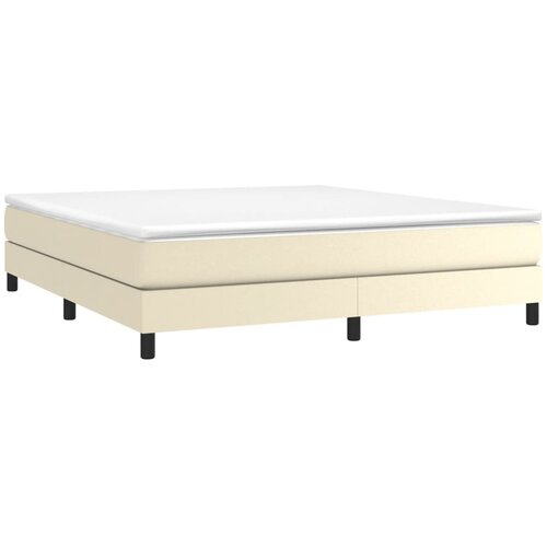  Okvir za krevet s oprugom krem 180x200 cm od umjetne kože Slike