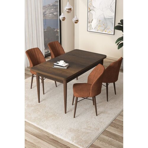 Hanah home Set Trpezarijski sto i 4 stolice Arp, Terakota Cene