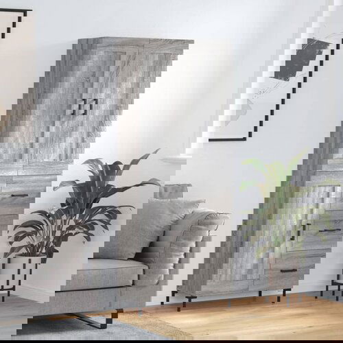 vidaXL Visoka komoda siva sonome 69 5x34x180 cm od konstruiranog drva Cijene