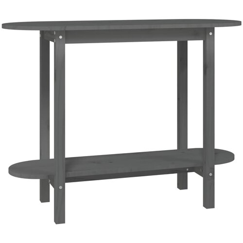 Maison Chic konzolna miza - miza ob steni siva 110x40x80 cm trdna borovina, (21786614) Cene
