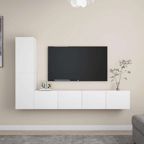  Komplet TV omaric 4-delni bela iverna plo&scaron;ča, (20912480) Cene