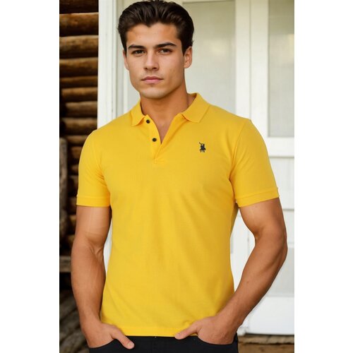 Dewberry T8561 MEN&amp;#039;S TSHIRT-YELLOW-2 Slike