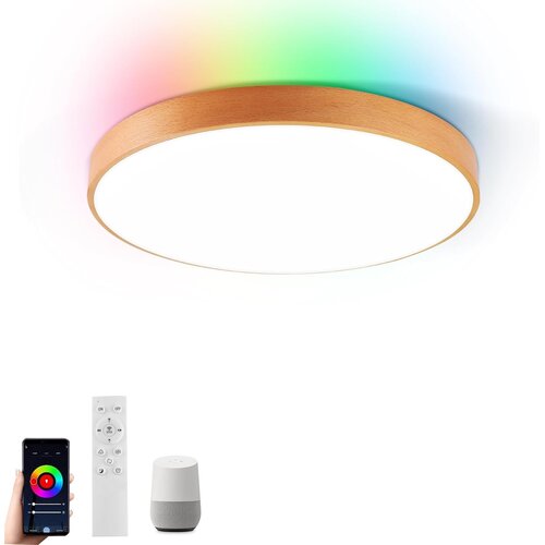 HOREVO pametna LED stropna svetilka iz naravnega bukovega lesa - 30 cm Cene