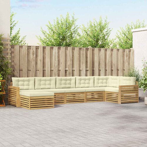 Set vanjskih sofa 7 kom. Bijela i krem Smeđa 410 x 172,5 x 73 cm Cene