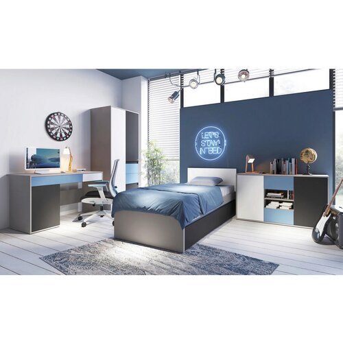 Modern Living Postelja Laser, Bela, Siva, 90x200cm Slike