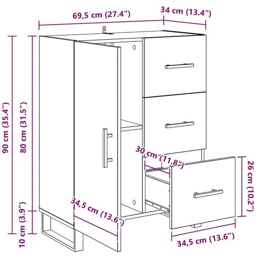 VidaXL Kreveta Staro drvo 69,5 x 34 x 90 cm Obrađeno drvo i čelik Slike