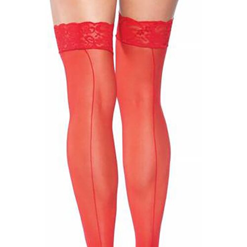 Leg Avenue crvene glatke čarape sa šavom nazad LEGAV00936 Cene