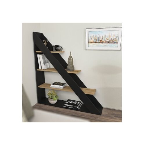 Hanah home polica za knjige pisagor black oak Slike