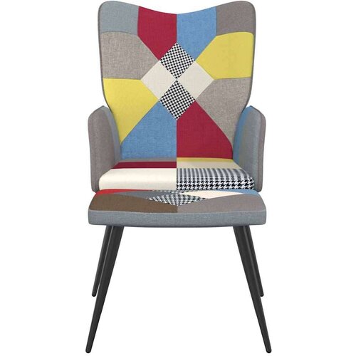VidaXL stolica za opu&amp;scaron;tanje s osloncem za noge patchwork od tkanine Slike