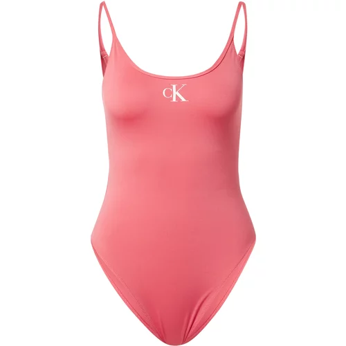 Calvin Klein Swimwear Enodelne kopalke roza / bela