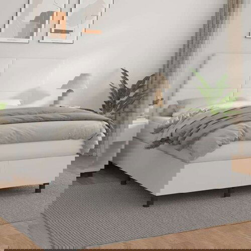  Box spring postelja z vzmetnico bel 140x190 cm umetno usnje, (20899830) Slike