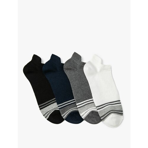 Koton Striped Booties Socks Set of 4 Multicolored Cotton Blend Cene