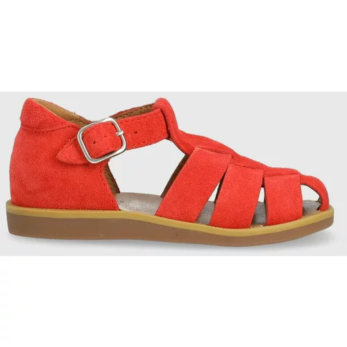 Pom d'Api Dječje sandale od brušene kože boja: crvena