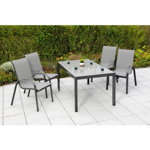 Gardenson Vrtni Stol Amalfi, 2 Kos, Siva Slike