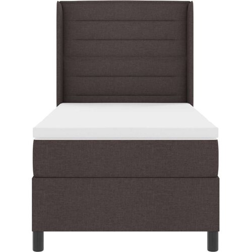 Box Spring krevet s madracem tamnosmeđi 100x200 cm tkanina Slike