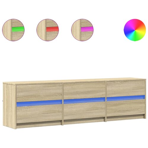 Maison Chic TV omarica - TV stojalo - Televizijska omarica z LED sonoma hrast 180x34x50 cm inženirski les, (21702339) Cene