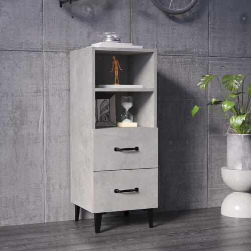 The Living Store Komoda betonsko siva 34,5x34x90 cm konstruiran les - Komoda, (21503380) Slike