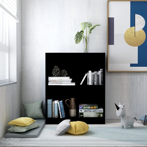 VidaXL knjižna polica črna 60x24x74,5 cm iverna plo&amp;scaron;ča Slike