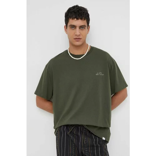 Les Deux Kratka majica moški, zelena barva