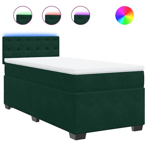 Box spring krevet s madracem tamnozeleni 90x190 cm bar&amp;scaron;unasti Slike