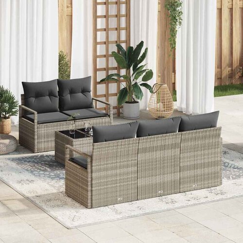  Set sofe s jastukom 6 pcs Svjetlosiva poliratan Cene