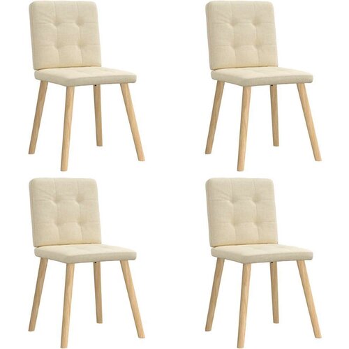  Jedilni stoli 4 kosi krem blago, (21822646) Slike