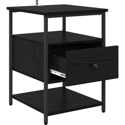 VidaXL Noćni ormar Crni hrast 40 x 42 x 56 cm Konstruirano drvo Slike
